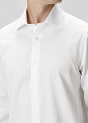 Custom Fit Beyaz Gömlek - Görsel 9