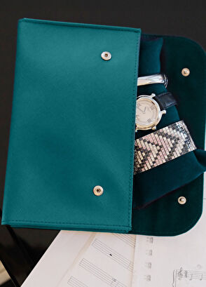 Pack'n Travel Turkuaz Deri 2'li Saat Kılıfı - 8