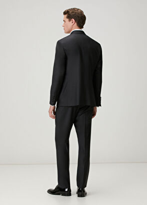 Beymen Club Siyah Yün Kruvaze Smokin - 5