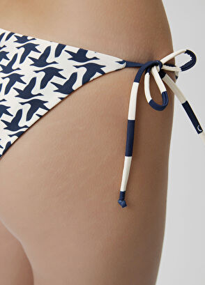 Beymen Club Navy Blue White Reversible Bikini Bottoms - 9