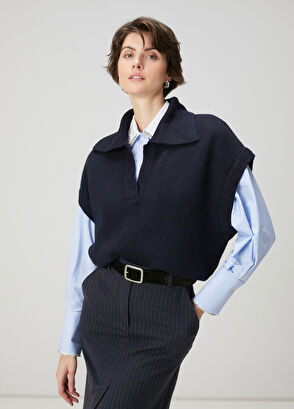 Beymen Club Navy Blue Polo Sweater - 4