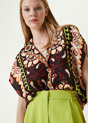 Beymen Club Kelebek Yaka Etnik Desenli Kolsuz Gömlek - 4