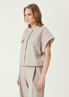 Beymen Club Beige Short Sleeve Shirt - 3