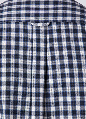 Beymen Club Relax Fit Navy Blue White Plaid Print Shirt - 8