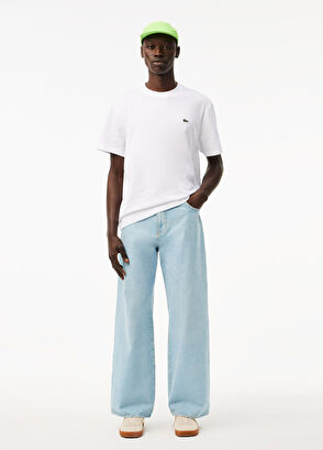 Beyaz Bisiklet Yaka Classic Fit Kısa Kollu Erkek T-shirt - Görsel 6