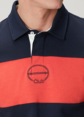 Beymen Club Lacivert Kırmızı Çizgili Comfort Fit Polo T-shirt - 8
