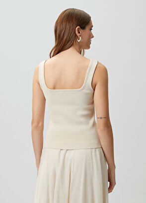 Beymen Club Khaki square neck basic undershirt - 6