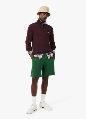 Lacoste Bordo Pamuklu Yarım Fermuarlı Regular Fit Erkek Kazak - 8