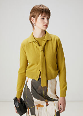 Beymen Club Fat Green Scarf Detailed Knitwear Cardigan - 3