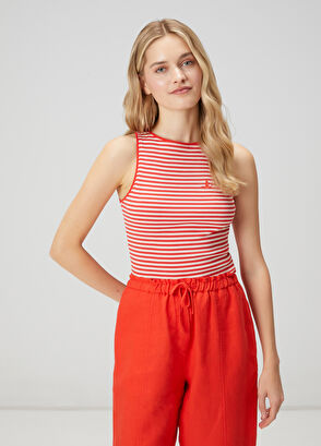 Beymen Club Red White Striped Tank Top - 4