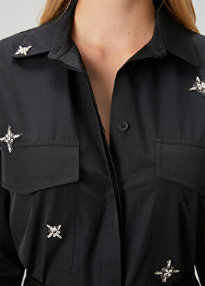 Beymen Club Siyah İşlemeli Dış Gömlek - 6