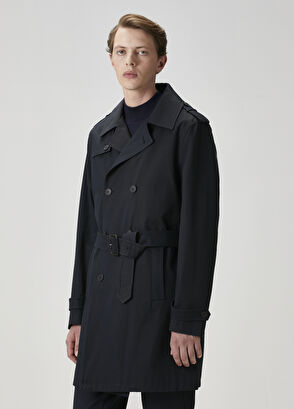 Beymen Club Navy Inner Vest Detailed Organic Cotton Overcoat - 4