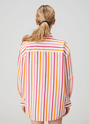 Beymen Club Oversize Multicolor Striped Shirt - 5
