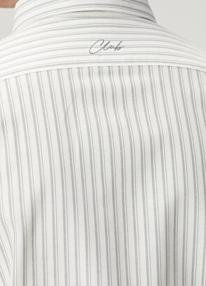 Beymen Club Comfort Fit Beyaz Gri Çizgi Desenli Oxford Gömlek - 8