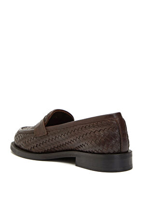 Beymen Club Kahverengi Örgülü Kadın Deri Loafer - 3