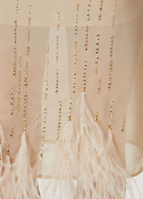 The Attico Krem İşlemeli Midi Kokteyl Elbise - 6