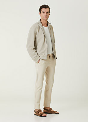 Beymen Club Bej Diyagonal Dokulu Örme Mont - 3