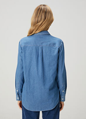 Beymen Club Blue Basic Denim Shirt - 5