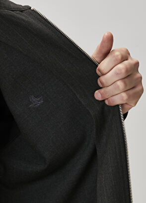 Beymen Club Antrasit Silik Çizgi Desenli Dış Gömlek - 9