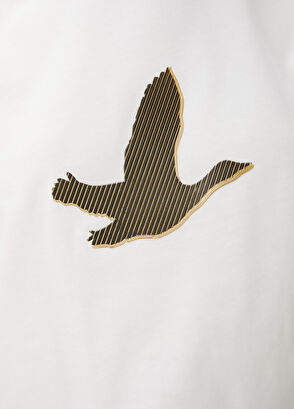 Beymen Club Kırık Beyaz Gold Şeritli Kaz Logolu T-shirt - 6