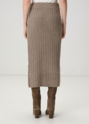 Beymen Club Mink Long Knit Skirt - 5