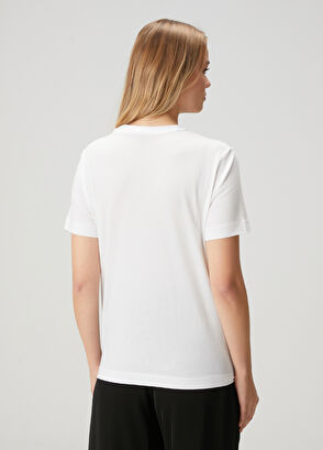 Beymen Club Off-White Logo Basic T-Shirt - 5