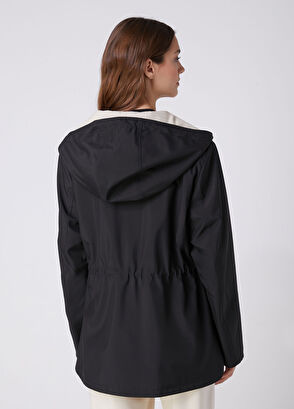 Beymen Club Black Ecru Reversible Hooded Coat - 6