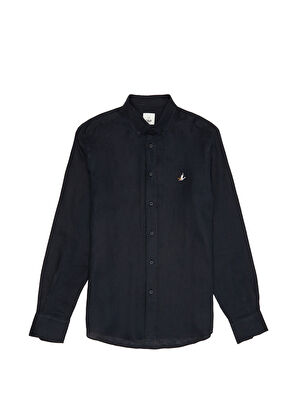 Beymen Club Comfort Fit Siyah Keten Gömlek - 8