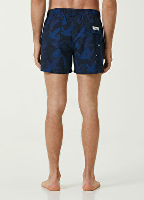 Beymen Club Blue Corded Monogram Goose Pattern Swim Trunks - 4