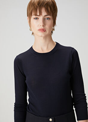 Beymen Club Lacivert Yün İnce Basic Kazak - 4