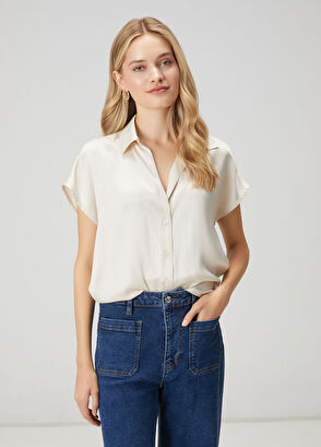 Beymen Club Ecru Silk Shirt - 4