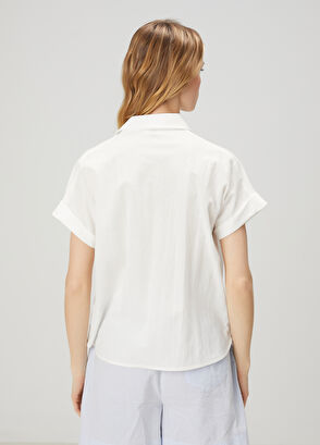 White Short Sleeve Pique Shirt Beymen Club White Short Sleeve Pique Shirt - 6