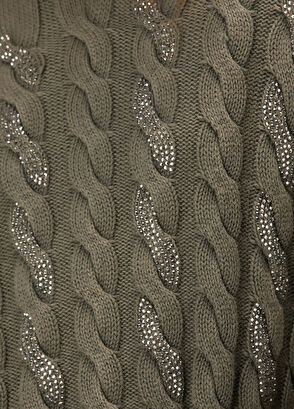 Beymen Club Khaki Hair Braided Sweater - 7