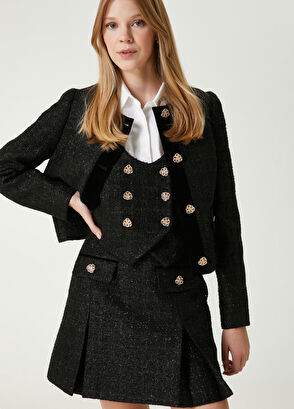 Siyah Simli Tweed Ceket Beymen Club Siyah Simli Tweed Ceket - 8