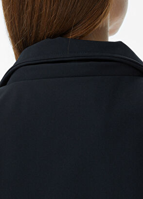 Siyah Baskılı Kapüşonlu Regular Fit Kadın Yağmurluk - Görsel 9