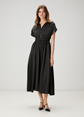 Beymen Club Siyah Midi Elbise - 4