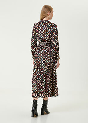 Beymen Club Kahverengi Desenli Midi Gömlek Elbise - 6