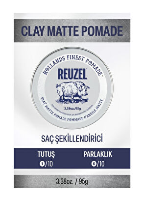Reuzel Clay Matte Pomade Middle Holder Matte Clay Wax 95 gr + Fiber Pomade Water Soluble Hair Styler 95 gr 2-Piece Men's Hair Care Set - 6