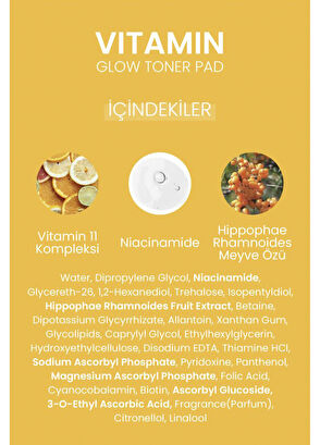Dermal Vitamin Glow Toner Pad Canlandırıcı ve Aydınlatıcı Işıltı Tonik Ped 12 Adet - 7