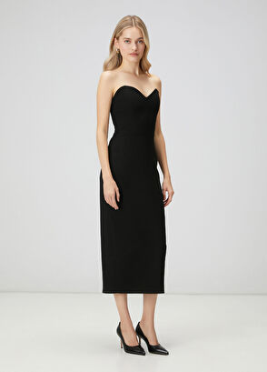 Beymen Club Black Long Crepe Evening Dress - 4