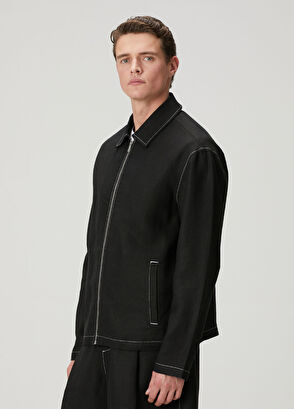 Beymen Club Black White Stitching Linen Outer Shirt - 5