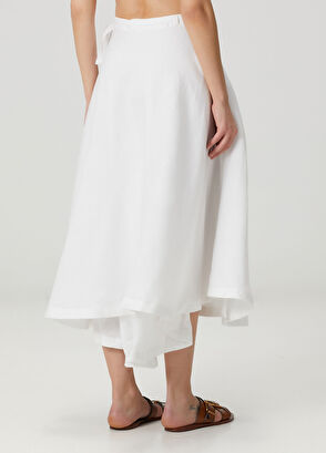 Polo Ralph Lauren White Midi Linen Skirt - 4