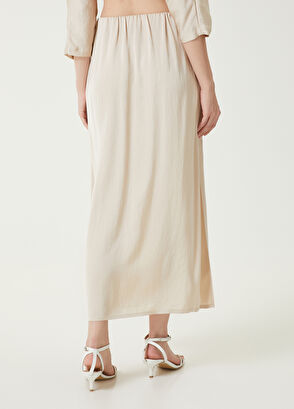 Beymen Club Bej Yırtmaçlı Midi Etek - 5