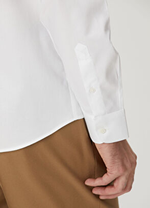 Custom Fit Beyaz Gömlek - Görsel 9