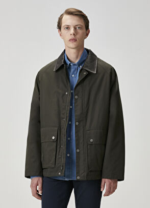 Beymen Club Haki Yakası Deri Garnili Mont - 3