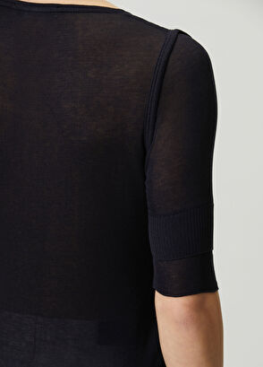 Lemaire Navy Transparent Textured T-shirt - 5