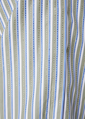 Beymen Club Green Blue Striped Hotfix Shirt - 8