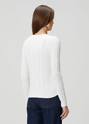 Beyaz Saç Örgü Kazak - Görsel 5