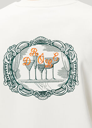 Drôle De Monsieur Beyaz Logo Nakışlı Sweatshirt - 6