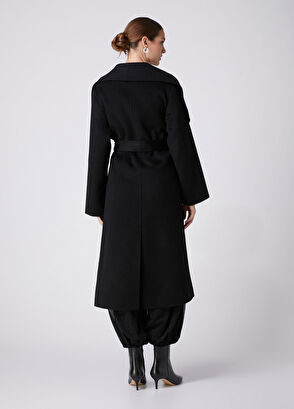 Beymen Club Black Belted Wool Coat - 5